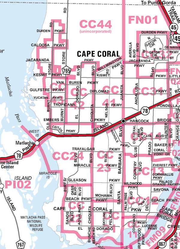 Cape Coral Florida Zip Code Map Printable Maps Online Cc MLS MAP 